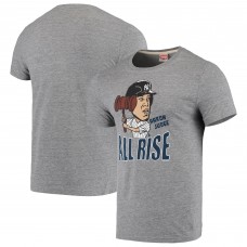 New York Yankees Aaron Judge Charcoal Caricature Tri-Blend T-Shirt