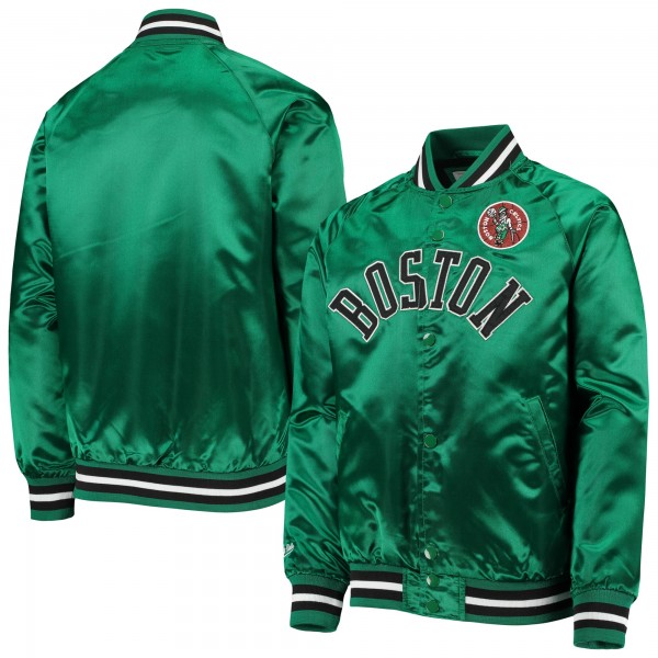 Бомбер Boston Celtics Mitchell & Ness Youth Hardwood Classics Satin Raglan - Kelly Green