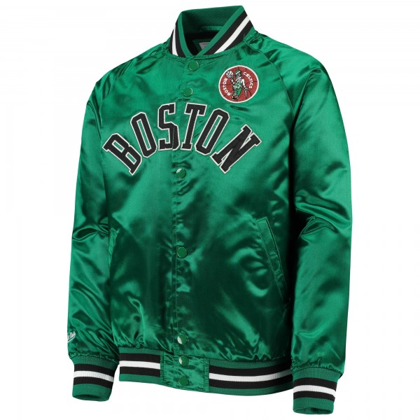 Бомбер Boston Celtics Mitchell & Ness Youth Hardwood Classics Satin Raglan - Kelly Green