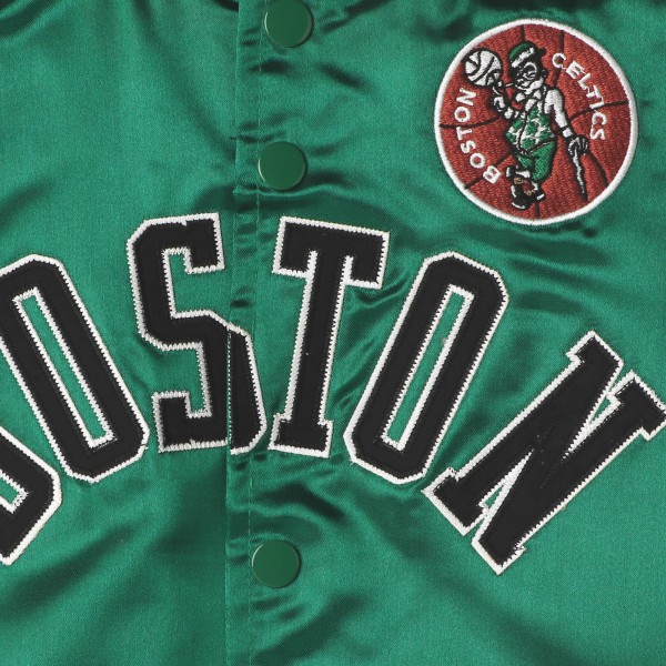 Бомбер Boston Celtics Mitchell & Ness Youth Hardwood Classics Satin Raglan - Kelly Green