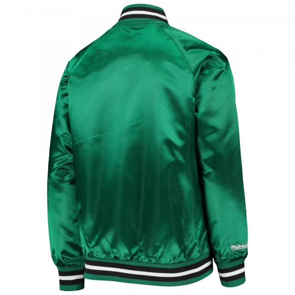 Бомбер Boston Celtics Mitchell & Ness Youth Hardwood Classics Satin Raglan - Kelly Green