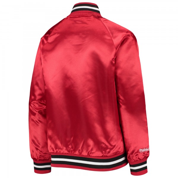 Бомбер Chicago Bulls Mitchell & Ness Youth Hardwood Classics Satin Raglan - Red