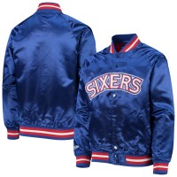 Куртка на кнопках Philadelphia 76ers Mitchell & Ness Youth Hardwood Classics Satin Raglan - Royal