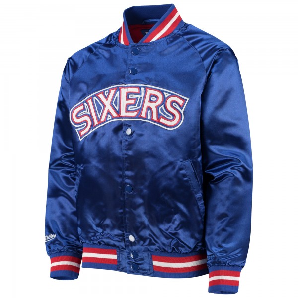 Куртка на кнопках Philadelphia 76ers Mitchell & Ness Youth Hardwood Classics Satin Raglan - Royal