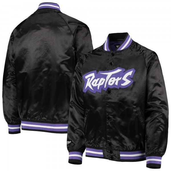 Куртка на кнопках Toronto Raptors Mitchell & Ness Youth Hardwood Classics Satin Raglan - Black