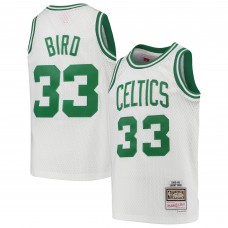 Подростковая Boston Celtics Larry Bird Mitchell & Ness White 1985-86 Hardwood Classics Swingman Throwback Jersey