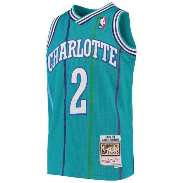 Игровая форма  Larry Johnson Charlotte Hornets Mitchell & Ness Youth 1992-93 Hardwood Classics Swingman - Teal