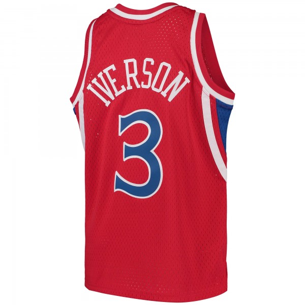 Подростковая Philadelphia 76ers Allen Iverson Mitchell & Ness Red 1996/97 Hardwood Classics Swingman Throwback Jersey