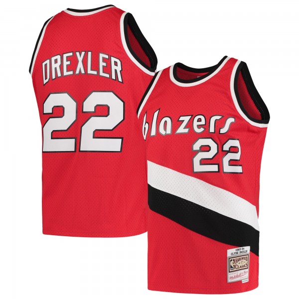 Игровая майка Clyde Drexler Portland Trail Blazers Mitchell & Ness Hardwood Classics 1983-84 Swingman - Red - оригинальная джерси НБА