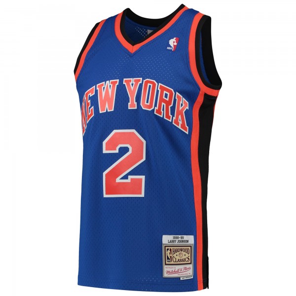 Игровая майка Larry Johnson New York Knicks Mitchell & Ness Hardwood Classics 1998-99 Swingman - Blue - оригинальная джерси НБА