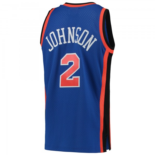 Игровая майка Larry Johnson New York Knicks Mitchell & Ness Hardwood Classics 1998-99 Swingman - Blue - оригинальная джерси НБА