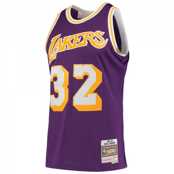 Игровая майка Magic Johnson Los Angeles Lakers Mitchell & Ness 1984-85 Hardwood Classics Swingman - Purple - оригинальная джерси НБА
