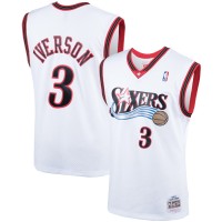 Джерси Philadelphia 76ers Allen Iverson Mitchell & Ness White Hardwood Classics Swingman