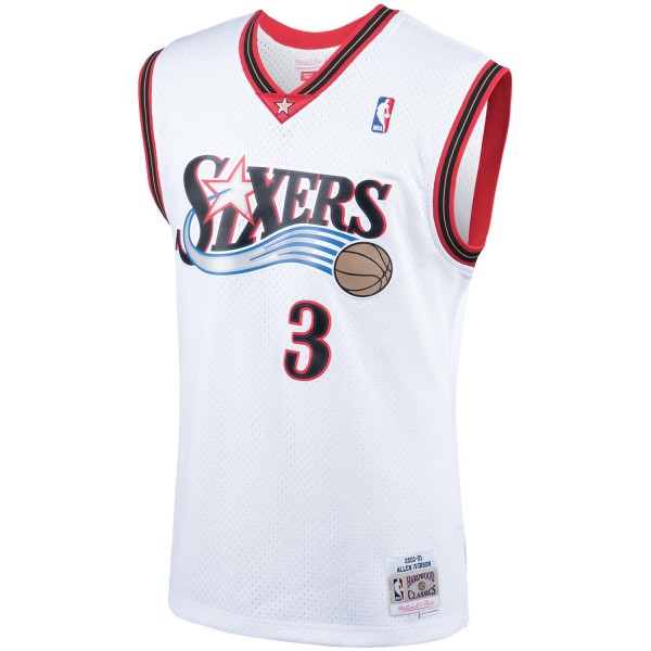 Джерси Philadelphia 76ers Allen Iverson Mitchell & Ness White Hardwood Classics Swingman