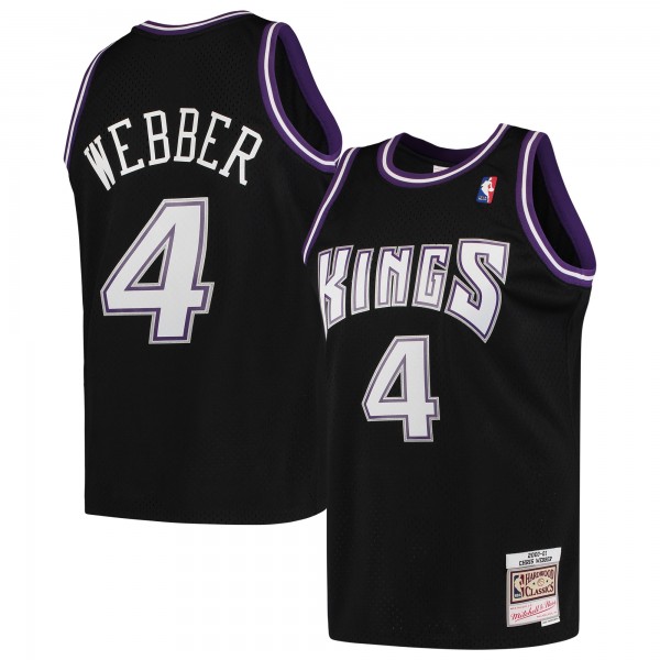Игровая майка Chris Webber Sacramento Kings Mitchell & Ness Hardwood Classics 2000-01 Swingman - Black - оригинальная джерси НБА