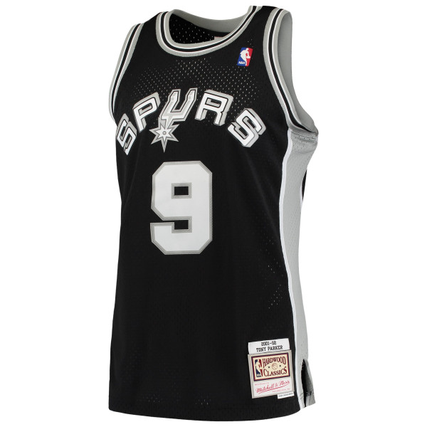 Джерси San Antonio Spurs Tony Parker Mitchell & Ness Black Hardwood Classics Swingman