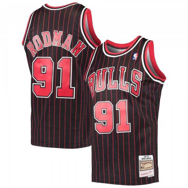 Джерси Chicago Bulls Dennis Rodman Mitchell & Ness Black Hardwood Classics Swingman