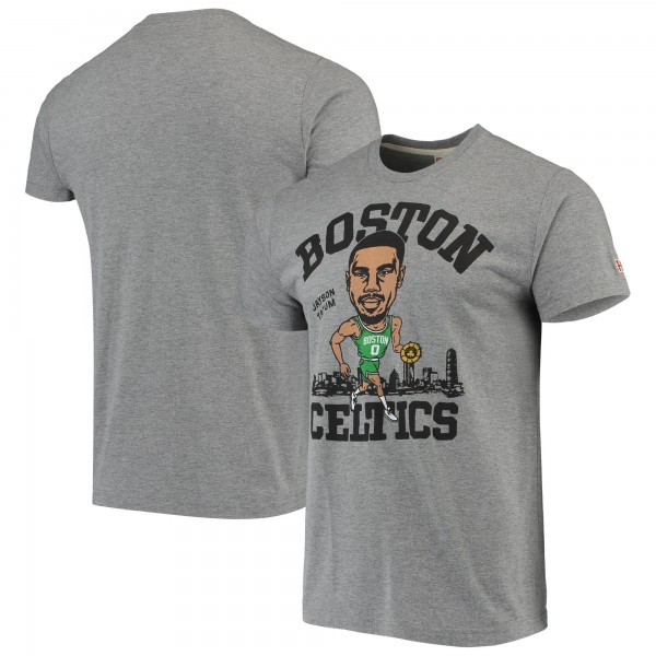 Футболка Jayson Tatum Boston Celtics Caricature Tri-Blend - Gray