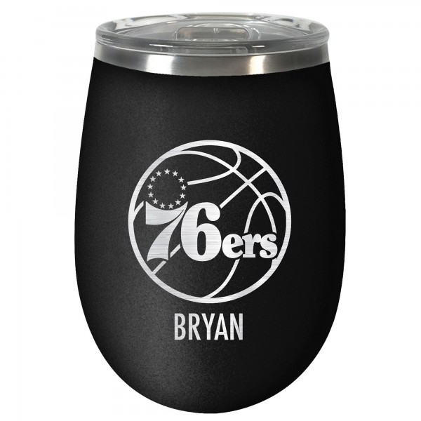 Именной бокал для вина Philadelphia 76ers 12oz. Stealth Wine - Black