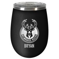 Именной бокал для вина Milwaukee Bucks 12oz. Stealth Wine - Black