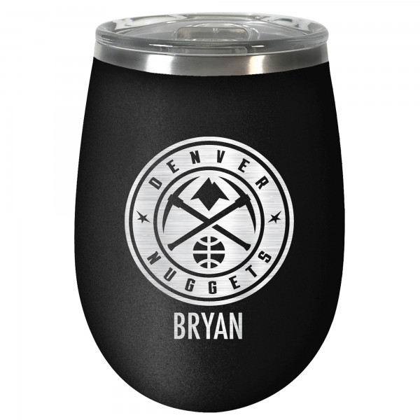 Именной бокал для вина Denver Nuggets 12oz. Stealth Wine - Black