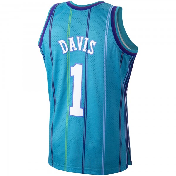 Игровая майка Baron Davis Charlotte Hornets Mitchell & Ness Hardwood Classics 1999-00 Swingman - Teal - оригинальная джерси НБА
