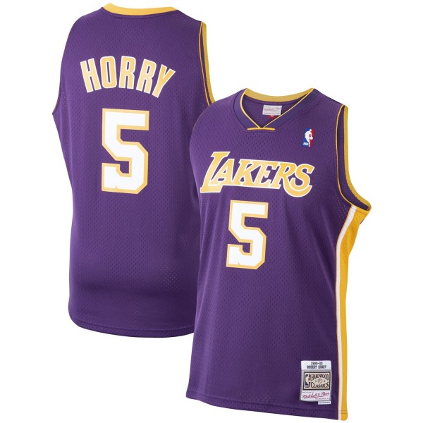 Игровая майка Robert Horry Los Angeles Lakers Mitchell & Ness 1999-2000 Hardwood Classics Swingman - Purple - оригинальная джерси НБА