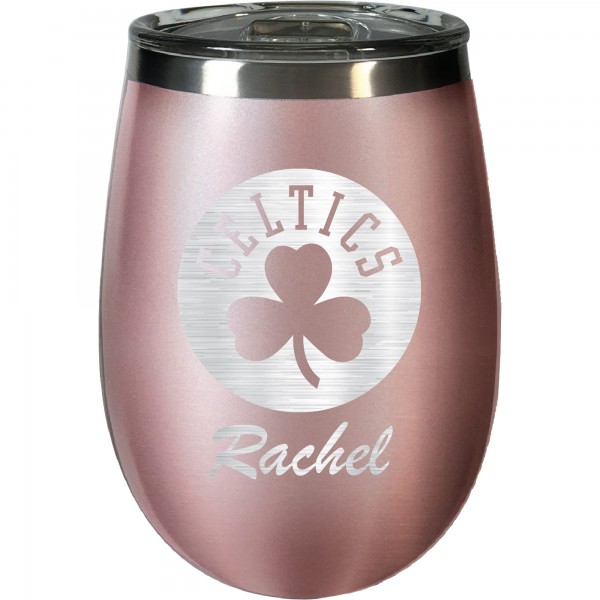 Именной бокал для вина Boston Celtics 12oz. Rose Gold