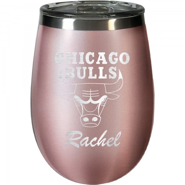 Именной бокал для вина Chicago Bulls 12oz. Rose Gold
