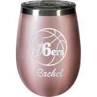Именной бокал для вина Philadelphia 76ers 12oz. Rose Gold