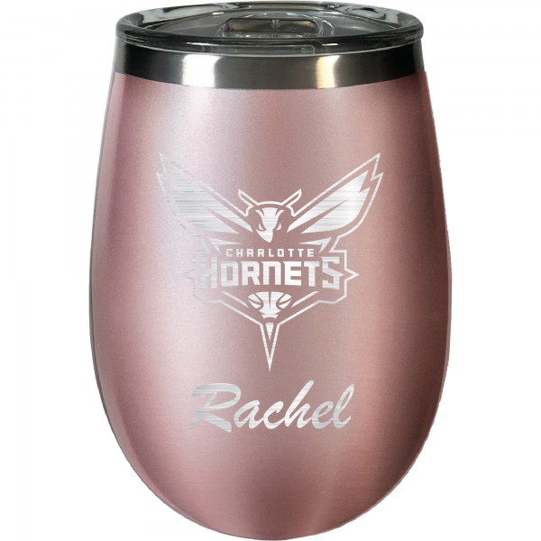 Именной бокал для вина Charlotte Hornets 12oz. Rose Gold