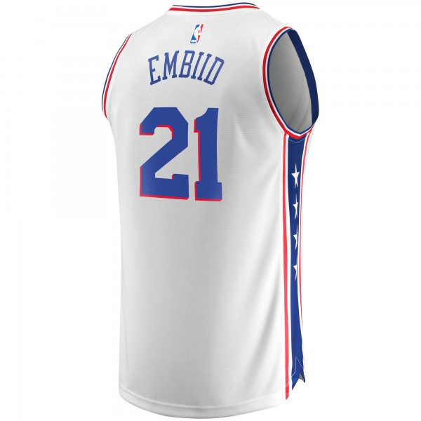 Детская игровая майка Joel Embiid Philadelphia 76ers 2019/20 Fast Break Replica - Association Edition - White - баскетбольная джерси NBA