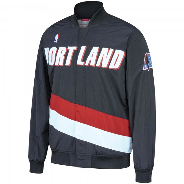 Куртка на кнопках Portland Trail Blazers Mitchell & Ness Hardwood Classics Authentic Warm-Up - Black