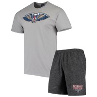 Футболка и шорты New Orleans Pelicans Concepts Sport Pitch - Gray/Heathered Charcoal
