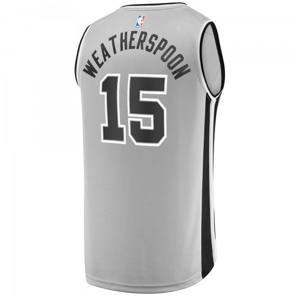 Детская игровая майка Quinndary Weatherspoon San Antonio Spurs Fast Break Replica Silver - Statement Edition - баскетбольная джерси NBA