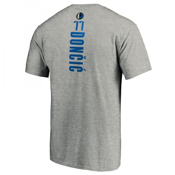 Футболка Luka Doncic Dallas Mavericks Fanatics Playmaker Name & Number Team - Heathered Gray