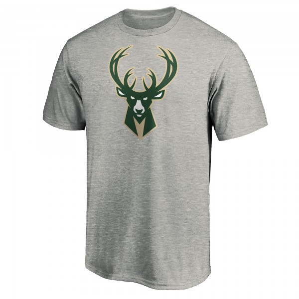 Футболка Giannis Antetokounmpo Milwaukee Bucks Playmaker Name & Number Team - Heathered Gray