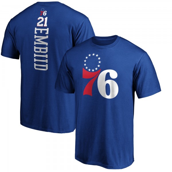 Philadelphia 76ers Joel Embiid Royal Team Playmaker Name & Number T-Shirt