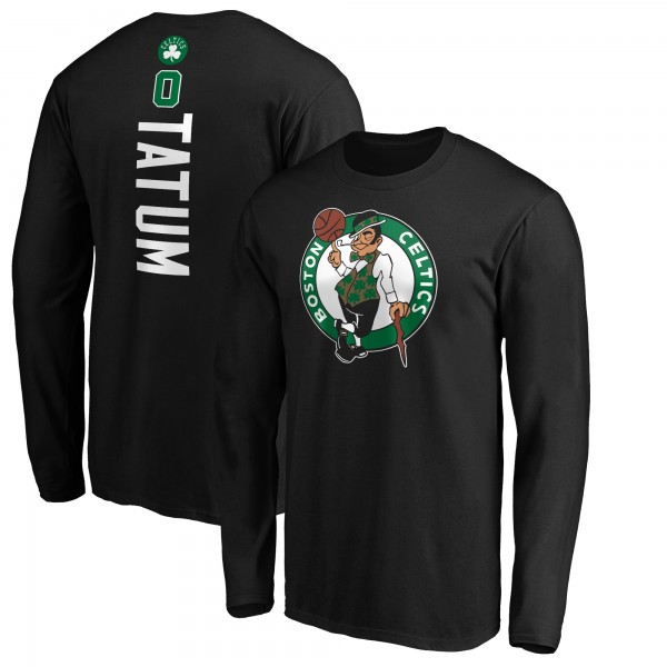 Футболка с длинным рукавом Jayson Tatum Boston Celtics Playmaker Name & Number - Black
