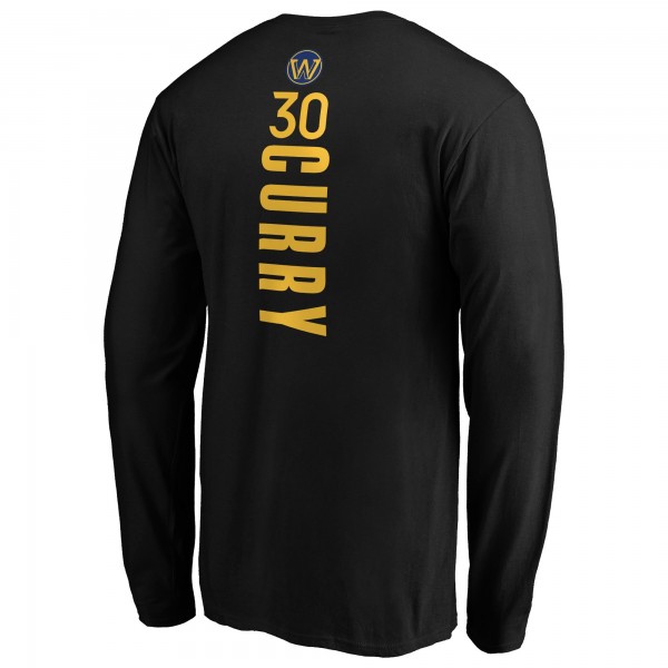 Golden State Warriors Stephen Curry Black Playmaker Name & Number Long Sleeve T-Shirt