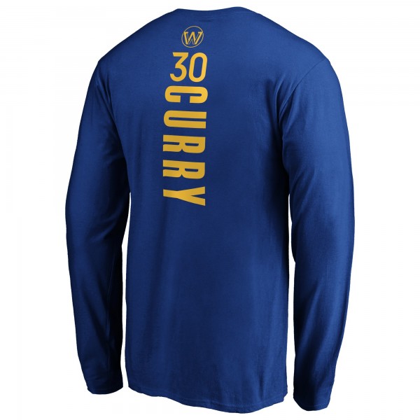 Футболка с длинным рукавом Stephen Curry Golden State Warriors Playmaker Name & Number - Royal