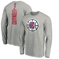 Футболка с длинным рукавом Kawhi Leonard LA Clippers Playmaker Name & Number - Heathered Gray