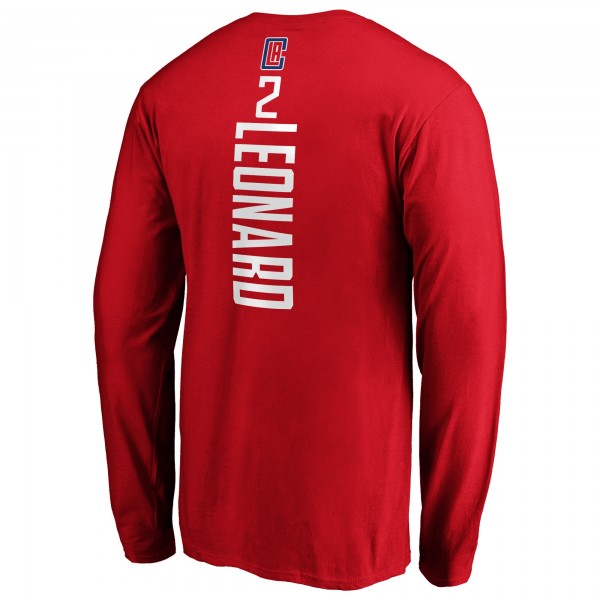 Футболка с длинным рукавом Kawhi Leonard LA Clippers Playmaker Name & Number - Red