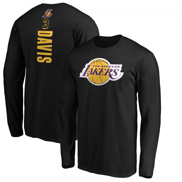 Футболка с длинным рукавом Anthony Davis Los Angeles Lakers Playmaker Name & Number - Black