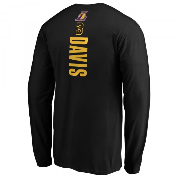 Футболка с длинным рукавом Anthony Davis Los Angeles Lakers Playmaker Name & Number - Black