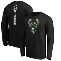 Футболка с длинным рукавом Giannis Antetokounmpo Milwaukee Bucks Playmaker Name & Number - Black