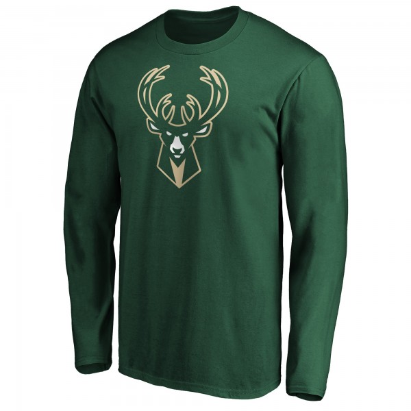 Футболка с длинным рукавом Giannis Antetokounmpo Milwaukee Bucks Playmaker Name & Number - Hunter Green
