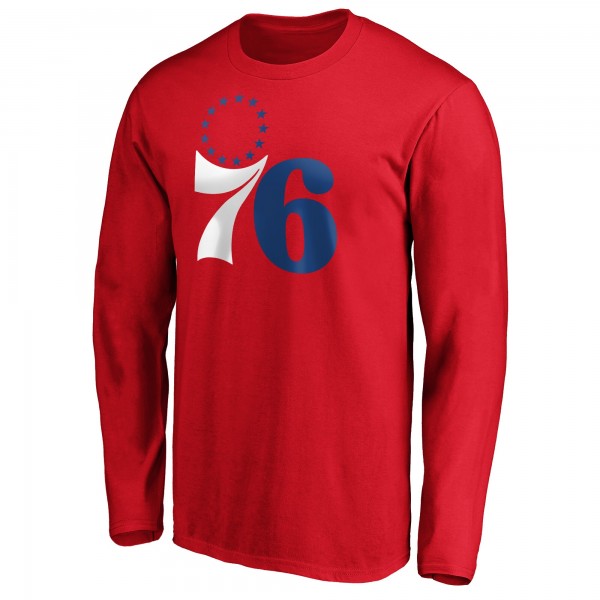 Philadelphia 76ers Joel Embiid Red Playmaker Name & Number Long Sleeve T-Shirt