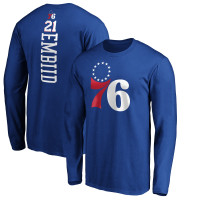 Футболка с длинным рукавом Philadelphia 76ers Joel Embiid Royal Playmaker Name & Number