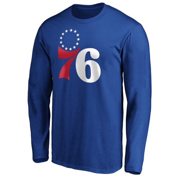 Футболка с длинным рукавом Philadelphia 76ers Joel Embiid Royal Playmaker Name & Number